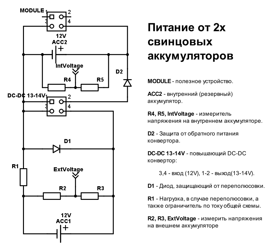 Резервное питание автосигнализации своими руками