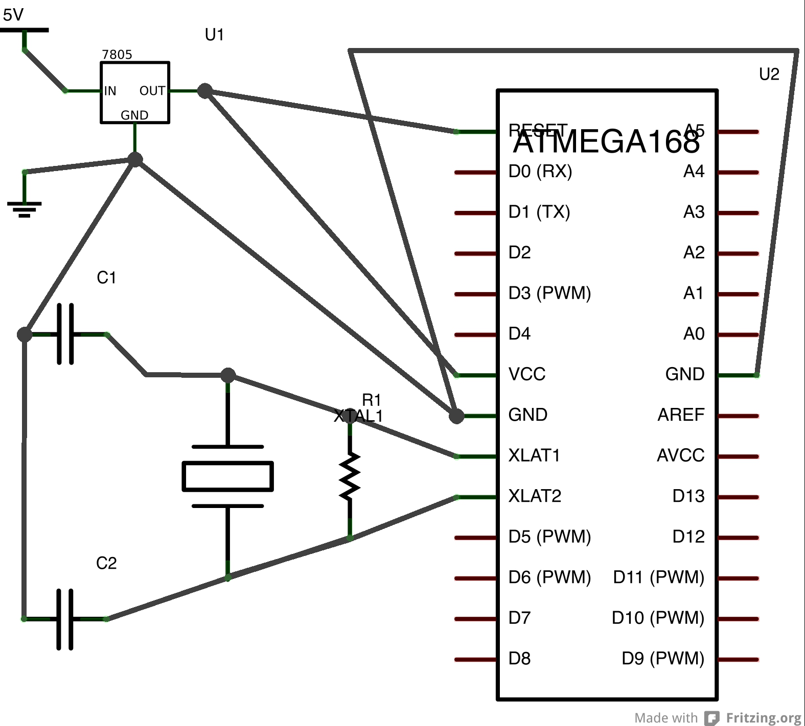 Микроконтроллер atmega328p схема